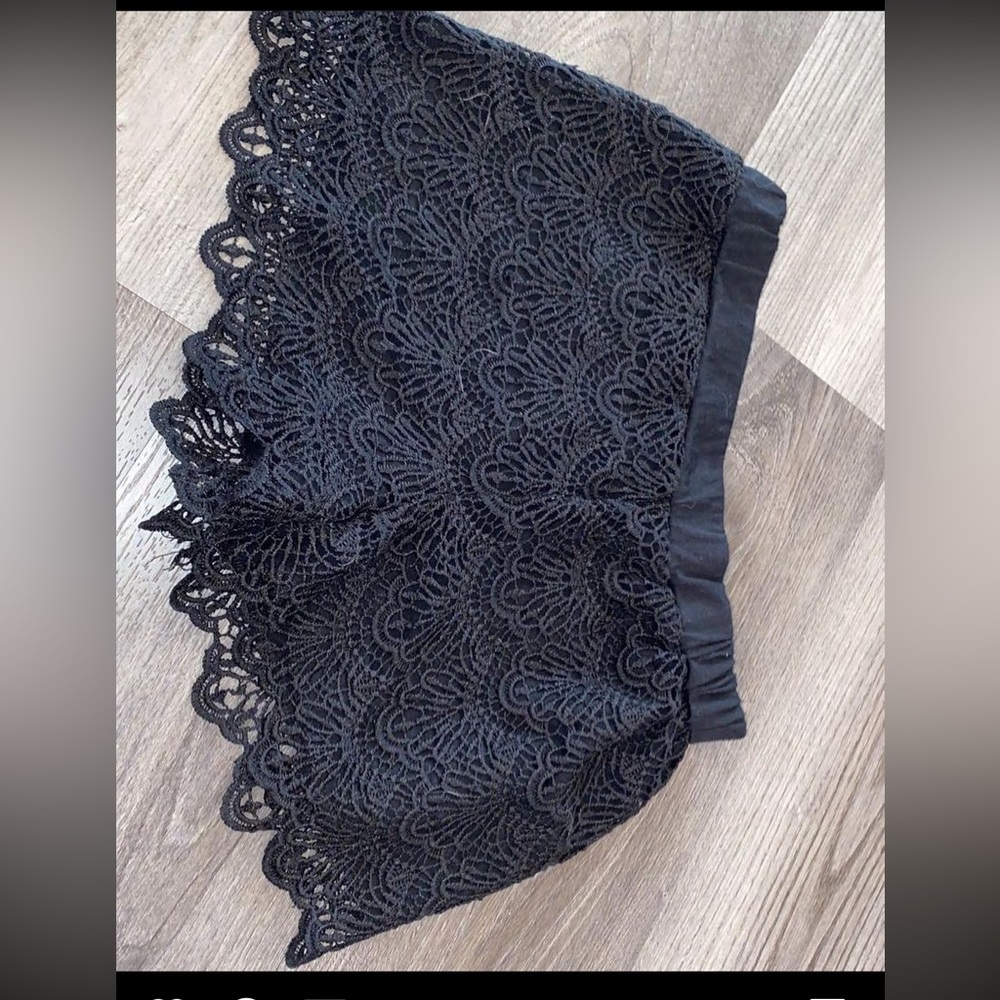 Black lace shorts